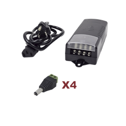[K2-PS12DC4C] Kit con fuente EPCOM con salida de 12 Vcc a 5 Amper con 4 salidas / Incluye conectores JR52 | K2-PS12DC4C