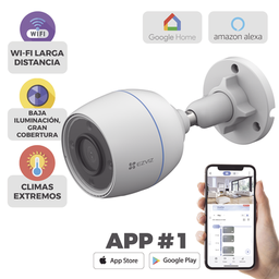 [CS-H3C] Bala WiFi / 2  Megapixel / Detección humana / Micrófono Integrado / Micro SD / Excelente Vision Nocturna / Exterior | CS-H3C