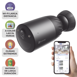 [CS-BC1C/4K] Cámara WIFI / 4K / Batería Recargable Compatible con Panel Solar CS-CMTSOLARPANEL-E/ 2.8mm / Conector Tipo C / Audio Dos Vías / Visión Nocturna en Color / Protección IP65/ Ranura para Memoria 512 GB | CS-BC1C/4K