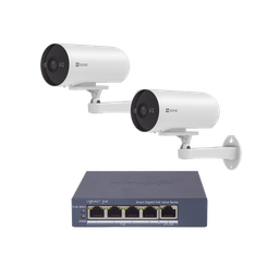 [CS-H5/3MP/POE/KS2] Kit de cámaras PoE Para Uso en Exterior / PoE Estandar Af / 2 piezas CS-H5/3MP/ 1 Pieza de Switch DS-3E1505P-EI/M / Vision Nocturna a Color / IP67 / Audio Bidireccional / Luz y Sirena / 4 Puertos 1000 Mbps PoE+ / 1 Puerto 1000 Mbps Uplink | CS-H5/3MP/POE/KS2