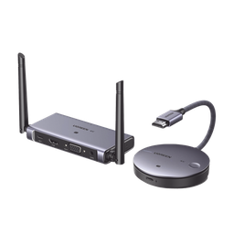[90909A] Transmisor y Receptor Inalámbrico HDMI | 50m | Salida HDMI y VGA (Simultanea) | Audio 3.5mm | Efecto 3D | Luz Indicadora LED | Clic and Go | Señal Estable | Amplia Compatibilidad | Conecta con un Clic. | 90909A