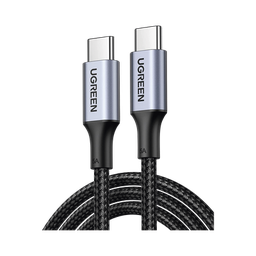 [70427] Cable USB-C a USB-C | 1 Metro | Carga Rápida de hasta 100W | Transferencia de datos 480 Mbps | PD3.0 | QC4.0/3.0/2.0 | FPC | AFC | Protección Integrada| Caja de Aluminio | Nylon Trenzado | Amplia Compatibilidad | Color Negro. | 70427