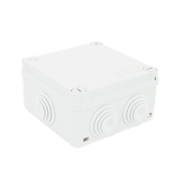 [GW-44-024] Caja Estanca de PVC Para Derivación y Conexión, 6 Entradas, Tapa con Tornillo de 1/4" de Vuelta, 100x100x50 mm (Área Interna), Uso Exterior IP55, Material que no Propaga el Fuego y Libre de Hálogenos | GW-44-024