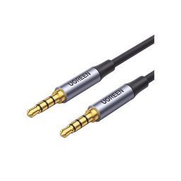 [20782] Cable Auxiliar de 3.5mm / Cable Audio Estéreo / Núcleo de Alambre de Cobre Esmaltado / Carcasa de Aluminio Azul + Nylon Trenzado /  Soporta Micrófono / 2 Metros | 20782