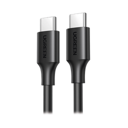 [50997] Cable USB-C a USB-C | 1 Metro | Carga Rápida de hasta 60W | Transferencia de datos de 480 Mbps | PD3.0 | QC 4.0/3.0/2.0 | FPC | AFC | Duradero y Flexible| Caja ABS | Cubierta de TPE | Color Negro. | 50997