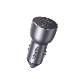 [60980] Cargador de Auto 52.5W | Puerto USB-A y USB-C | Carga Rápida | Compatible con Vehículos de 12 y 24 VCD | PD3.0 + QC3.0 | Chip Inteligente | Diseño Compacto Mayor Eficiencia Energética | Caja de Aluminio | 60980