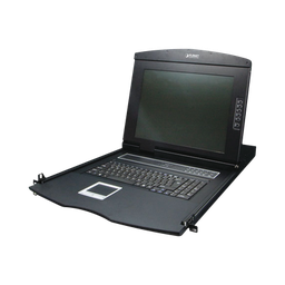 [KVM-210-08M] Switch KVM con Monitor de 17"con Teclado y Trackpad para Rack de 1U de Cuatro Postes, 8 Puertos VGA Para Acceder y Controlar Hasta 8 Computadoras Desde una Sola Consola | KVM-210-08M