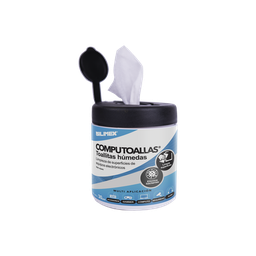 [COMPUTOALLAS] Toallas húmedas antibacteriales, para limpieza de gabinetes, equipos de cómputo, audio, vídeo y telefonía, 30 piezas | COMPUTOALLAS