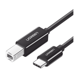 [50446] Cable de Impresora o escáner USB-C | 1m (6 pies) | USB Tipo C a USB 2.0 Tipo B | Soporta Thunderbolt 3 | Alta velocidad | DAC | Compatible con Brother HP, Canon, Lexmark, Epson, Dell, Xerox, Samsung, etc. | 50446