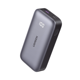 [25185] Mini Power Bank 30W  | 10 000 mAh |  2 Puertos PD3.0, USB C+A | Carga Rápida | Pantalla Digital | Compatible con iPhone 16 Pro Max/15/14, MacBook Air, iPad, Galaxy S24 Ultra, | Color Negro. | 25185