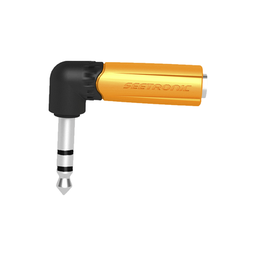 [MP3-PM-R] Conector Estéreo | 1/4in - 1/4in | Conector de angulo recto | Adaptador de Carcasa de Plastico | MP3-PM-R
