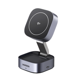 [35316] Cargador Inalámbrico 2 en 1 25W / Tecnología Magnética Qi 2 / 15W para Teléfono + 5W para Auriculares / Puerto USB-C 5W / Protecciones Múltiples / Cable USB-C Incluido | 35316