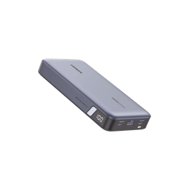 [90597M] Power Bank de 25000mAh | 3 Salidas 145W Max. | USB-A + 2 USB-C | PD 3.0, QC3.0 | FCP | SCP | Pantalla Inteligente | Carcasa Ignifuga | Color Gris | Incluye Cable USB de 50cm | Carga tu Laptop de Manera Segura. | 90597M