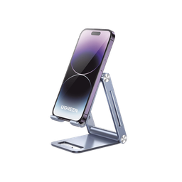 [90461] Soporte para Teléfono Celular de Aluminio / Angulo Ajustable / Amplia Compatibilidad con dispositivos de 4.7'' a 7.9'' / Antideslizante / Antiarañazos / Plegable / Color Azul | 90461