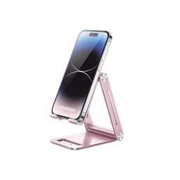 [90460] Soporte para Teléfono Celular de Aluminio / Angulo Ajustable / Amplia Compatibilidad con dispositivos de 4.7'' a 7.9'' / Antideslizante / Antiarañazos / Plegable / Color Rosa | 90460