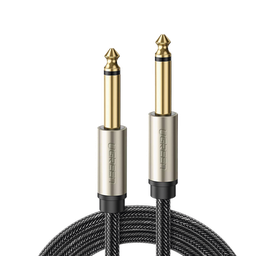 [40815] Cable de Audio Mono 6.35mm (1/4") Macho a 6.35mm (1/4") Macho / 10 Metros / Núcleo de Cobre / Blindaje Interno / Nylon Trenzado / Color Negro | 40815