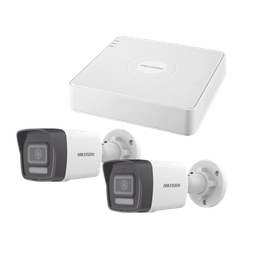 [KIPCSTART] Kit IP 1080p (2 Megapixel) / NVR de 4 Canales con 4 Puertos PoE / 2 Cámaras Bala IP con Microfono Integrado / ColorVu Lite y ACUSENSE Lite | KIPCSTART