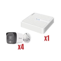 [KIP2MP/4B] Kit IP 4Megapixel / NVR de 4 Canales con 4 Puertos PoE / 4 Cámaras IP Dual light con microfono | KIP2MP/4B