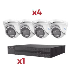 [HL24TKIT] [Kit] DVR 4 Canales TurboHD + 1 Canal IP / 2 Megapixel (1080pLite) / AcuSense Lite / Audio por coaxitron / 1 Bahia de disco duro / 4 Cámaras Metalicas / 2 Megapixel tipo turret / ColorVu Lite + Microfono Integrado | HL24TKIT
