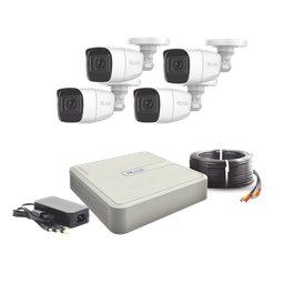 [HL1080PS(C)] (MICRÓFONO Integrado) Kit TurboHD 1080p Lite / DVR 4 canales / Audio por Coaxitron / 4 Cámaras Bala de Policarbonato con Micrófono Integrado | HL1080PS(C)