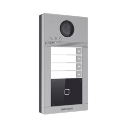 [DS-KV8413-WME1(C)] Videoportero IP 2 Megapixel / Llamada y Apertura Remota desde App Hik-Connect (Requiere monitor )/ PoE / Exterior IP65 + Antivandalico IK08 / 4 Departamento / Apertura con Tarjeta / Soporta 2 Puertas y hasta 6 Monitores | DS-KV8413-WME1(C)
