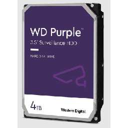 [WD44PURZ] Disco Duro WD Purple Surveillance / 4TB / SATA 6Gb/s / 3.5" / Tecnología AllFrame / 180TB año Workload / Soporte 64 Cámaras HD / 16 Bays / Componentes Anti-Corrosión / 3 Años Garantía | WD44PURZ
