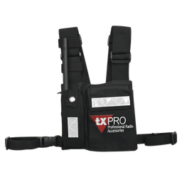[CPP-TXP] Pechera Universal con soporte para radio, sostén de bolígrafo y seguridad para la bolsa con cinta adherente. Logo TX-PRO. | CPP-TXP