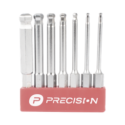 [PST-C01-004] Juego de 7 Puntas Hexagonales / Allen, Milimétricas con Cabeza Redonda  para Destornillador de entrada Hexagonal de 1/4" | PST-C01-004