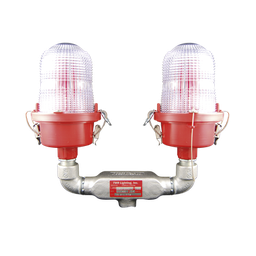 [OL2-VLED2-IR] Lámpara de Obstrucción Roja Certificada/ Luz Fija Tipo L-810 Doble LED/ 120 - 240 Vca/ Luz Infraroja | OL2-VLED2-IR
