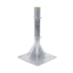 [SLM-BA-6G] Base para Mástil Hasta 2" con Opresores, Base de 50 x 50 cm y Tubo de 80 cm Ced. 30. Galv. Inmersión. | SLM-BA-6G