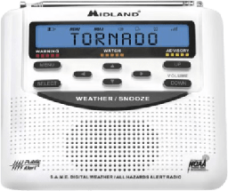 [WR120DSP] Radio de Alerta Meteorológica WR120, 7 Canales NOAA / Environment Canada, Alerta Sirena 90 dB, Tecnología S.A.M.E., Respaldo de Batería, Certificado Public Alert, Reloj Alarma | WR120DSP