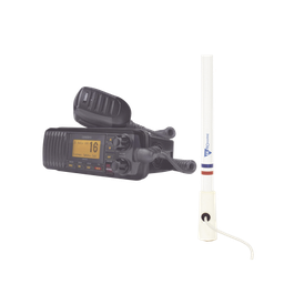 [UM-385BK/KIT5206] Kit de radio UM385BK | mas antena marina de fibra de vidrio TX-5206-SYS y soporte para antena 4186 | UM-385BK/KIT5206