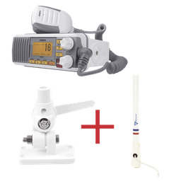 [UM385/KIT5206] Kit de radio UM385 | mas antena marina de fibra de vidrio TX-5206-SYS y soporte para antena 4186 | UM385/KIT5206