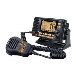 [UM725GBK] Radio Móvil Marino VHF, color negro con receptor de GPS integrado, puerto de conexión NMEA 2000, 25W de potencia de RF, sumergible IPX8. | UM725GBK