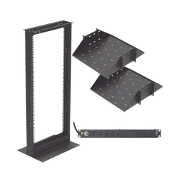 [KIT-ORG-24HD] Kit de Rack Estándar 19", 24 UR con 2 Charolas  y PDU (8 tomas). Ideal para UPS y Servidores tipo Torre. | KIT-ORG-24HD