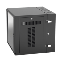 [PZWMC12W] Gabinete PanZone de Montaje en Pared, de 19in, Puerta con Ventana de Seguridad, 12 UR, 635mm de Profundidad, Color Negro | PZWMC12W