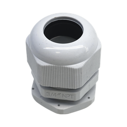 [TXG-PG-34N] Conector Plástico Blanco Tipo Glándula para Rosca NPT 3/4" | TXG-PG-34N