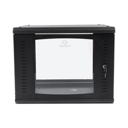 [SR-1909-GAP-V4] Gabinete Abatible de Pared (Con Marco Trasero) con Rack 19" de 9 Unidades. Ventana de Cristal Templado. | SR-1909-GAP-V4