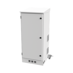 [LP-FORTE-16U-BAT] Gabinete de Piso para Exterior con Ventiladores y Termostato con Rack de 19" de 16 U + Espacio para Baterías, Se envía el Gabinete Armado. | LP-FORTE-16U-BAT