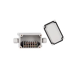 [PST-TJ6P] Caja de Conexión Exterior con Conexión Lateral para 6 Líneas (doble tornillo). Incluye Glándulas. | PST-TJ6P