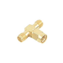 [RSA-3400-1] Adaptador en T, de Conector SMA Macho a Doble SMA Hembras, Oro/ Oro/ Teflón. | RSA-3400-1