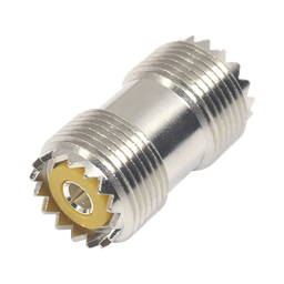 [RFU-536] Adaptador Barril en Línea, de Conector UHF Hembra (SO-239) a UHF Hembra (SO-239), Niquel/ Plata/ Dap. | RFU-536