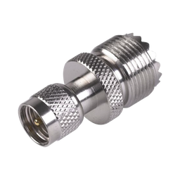 [RFU-621] Adaptador en Línea de Conector Mini UHF Macho a UHF Hembra (SO-239), Níquel/ Oro/ Teflón. | RFU-621