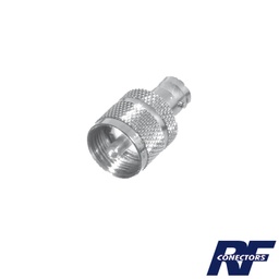 [RFB-1137] Adaptador en Línea para 50 Ohm, Conector BNC Hembra-UHF Macho (PL-259), Níquel/ Plata/ Delrin. | RFB-1137