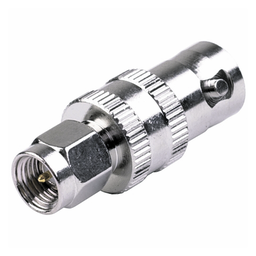 [RSA-3458] Adaptador en Línea de Conector SMA Macho a BNC Hembra, Níquel/ Oro/ Teflón. | RSA-3458