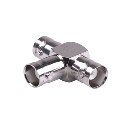 [RFB-1131] Adaptador Triple en T para 50 Ohm de BNC Hembra a Doble BNC Hembras, Níquel/ Plata/ Teflón. | RFB-1131