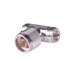 [RFN-1010-1] Adaptador en T, de Conector N Macho a Doble N Hembra, Plata/ Oro/ Teflón. | RFN-1010-1