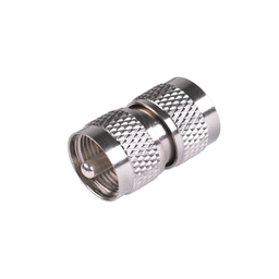 [RFU-538] Adaptador Barril en Línea, de Conector UHF Macho (PL-259) a UHF Macho (PL-259), Níquel/ Plata/ Teflón. | RFU-538