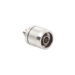 [RFU-625] Adaptador en Línea, de Conector Mini UHF Hembra a N Macho, Níquel/ Oro/ Teflón. | RFU-625