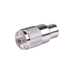 [RFU-500] Conector UHF Macho (PL-259) para cables LP-400, RG-8/U, RG-8U-SYS, 8237, 8267, 8268, 9913, CTN-400, 7810, 8214, 7810A, RFLASH-1113, LMR-400, Plata (Concha-Níquel)/ Plata/ D.A.P. (Fibra Sintética) | RFU-500